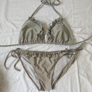 Marshalls Silver Ruffle Triangle Bikini